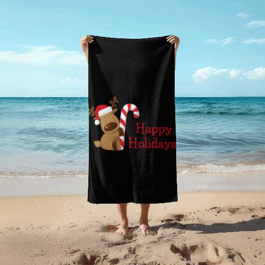 Happy Holidays Beach Towels