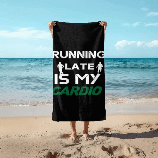 Running Lover Quote Cardio Exercise Beach Towels