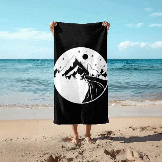 Wolf on the Mountain Beach Towels