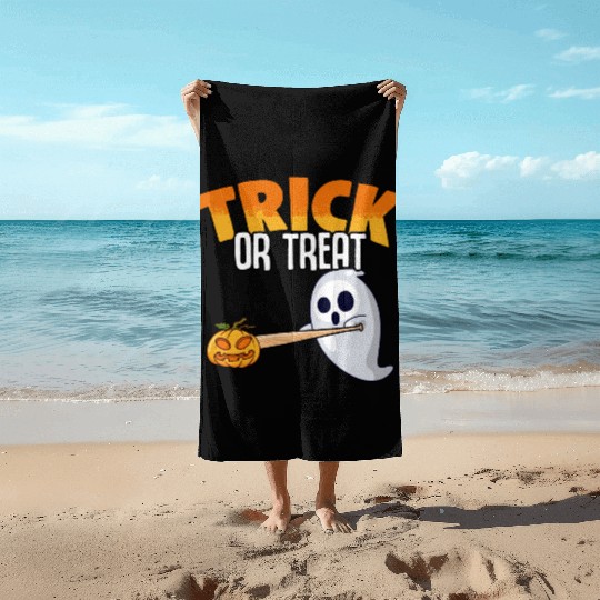 Creepy Baseball Pumpkin Ghost For Trick Or Treat Beach Towels