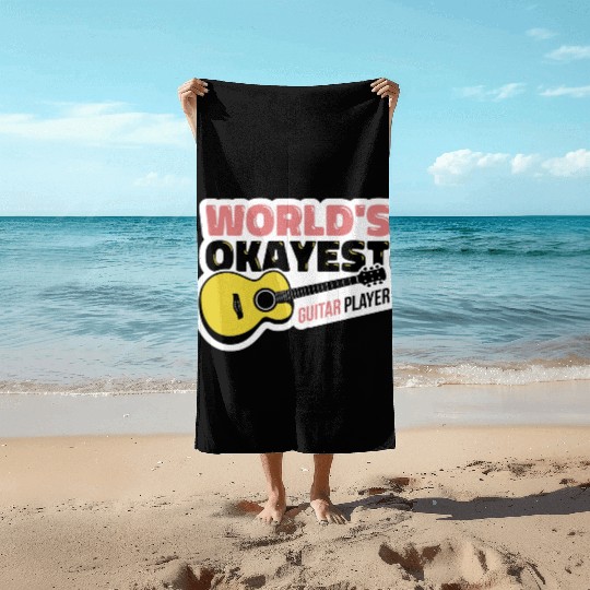 world's okayest guitar player Beach Towels