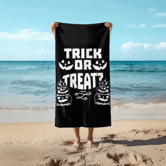Halloween Party Trick Or Treat Jack O Lantern Beach Towels