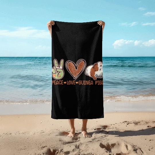Peace Love Guinea Pigs - guineapig Beach Towels