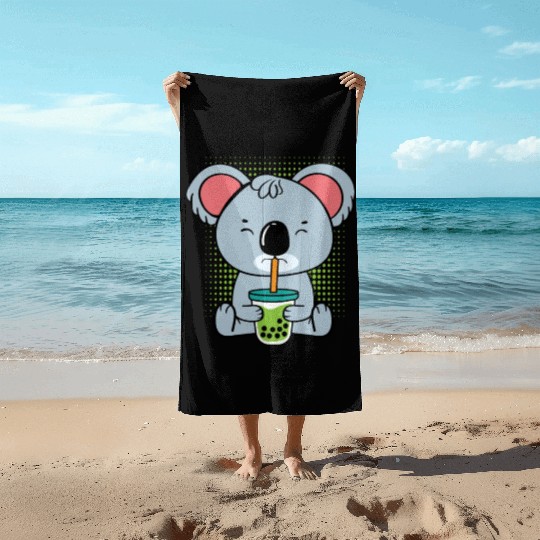 Koala Bubble Tea Foodie Gift Beach Towels