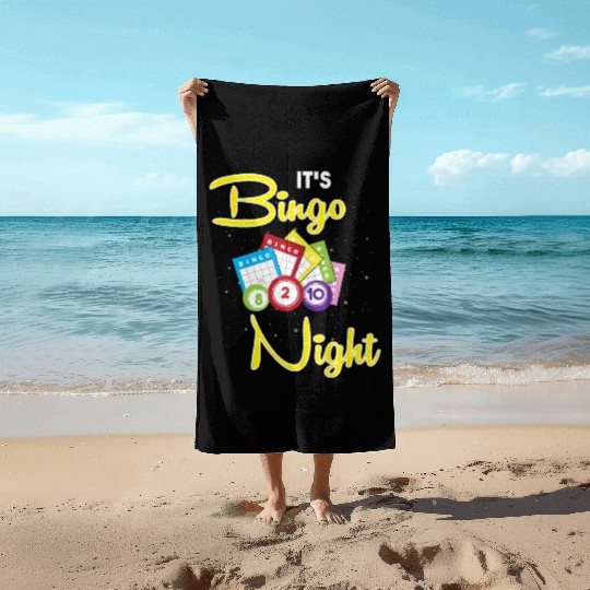 Bingo Caller Gambler Bingo Player Its Bingo Night Beach Towels
