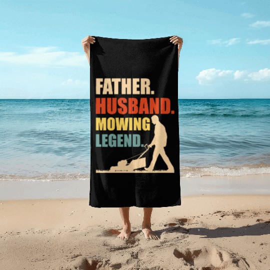 Cool Lawn Mowing For Men Father Lawn Care Gardenin Beach Towels