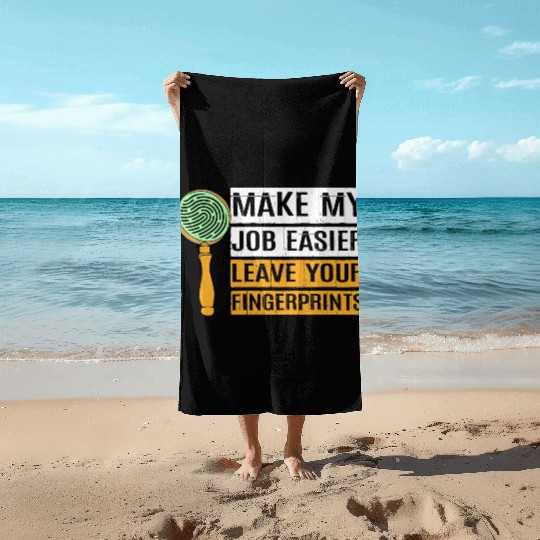 Funny Forensic Science Humor Crime Detective Beach Towels