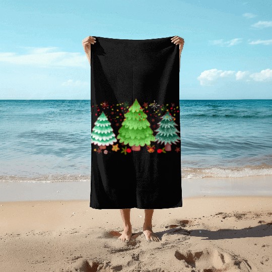 Christmas trees, Leopard Christmas Trees, Winter Beach Towels