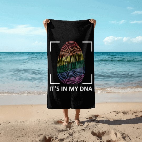 It's In My DNA LGBT Gay Rainbow Pride Thumb Mark Beach Towels