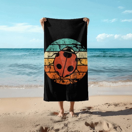 Retro Vintage Ladybug Animal Insect Lover Ladybird Beach Towels