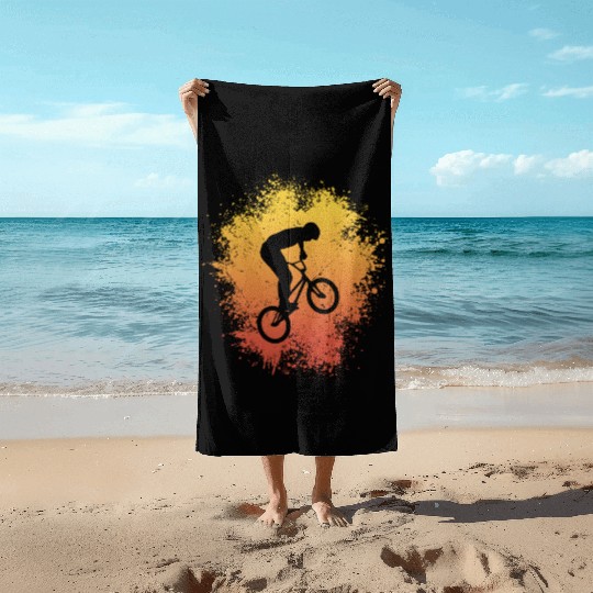 BMX Bike Stunts Bycicle Riders Cycling BMX Beach Towels