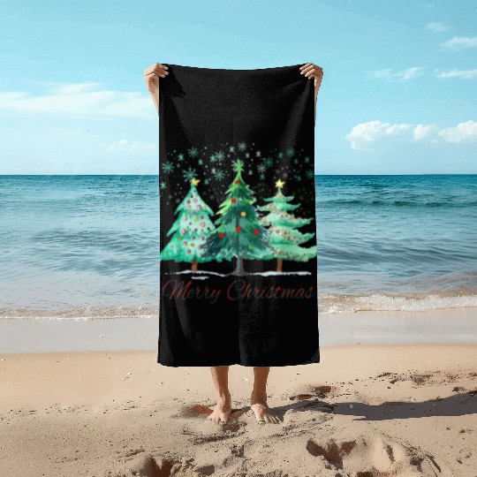 Christmas trees, Leopard Christmas Trees, Winter Beach Towels