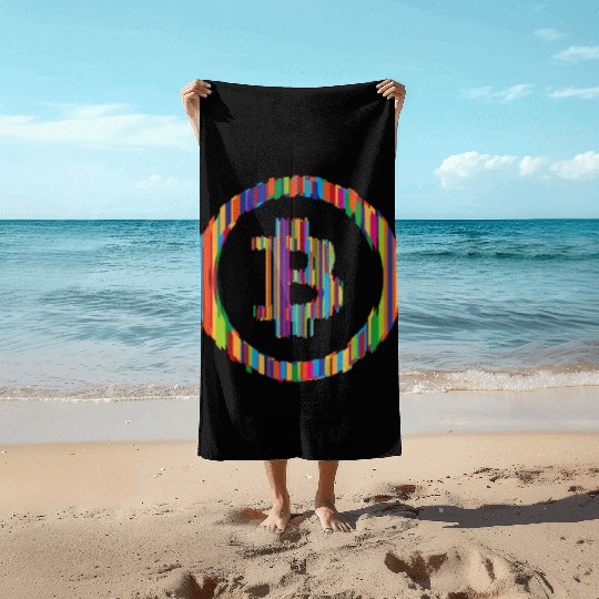 Bitcoin colors Beach Towels