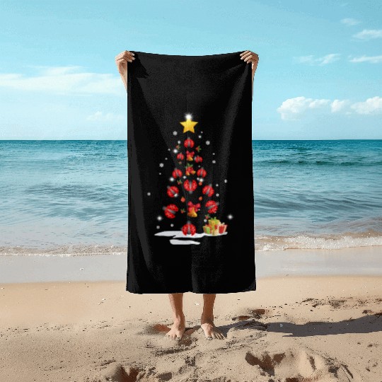 Lady Bug Christmas Tree Lady Bug Xmas Funny Gift Beach Towels