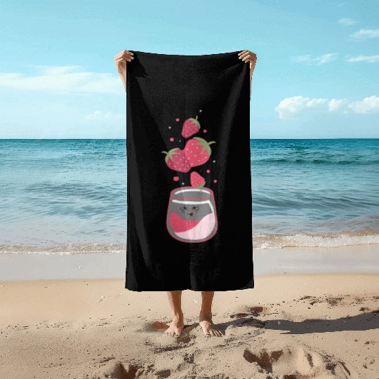 Delicious Strawberry juice Beach Towels