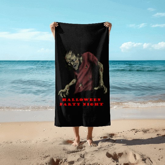 HALLOWEEN PARTY NIGHT Beach Towels CLASSIC