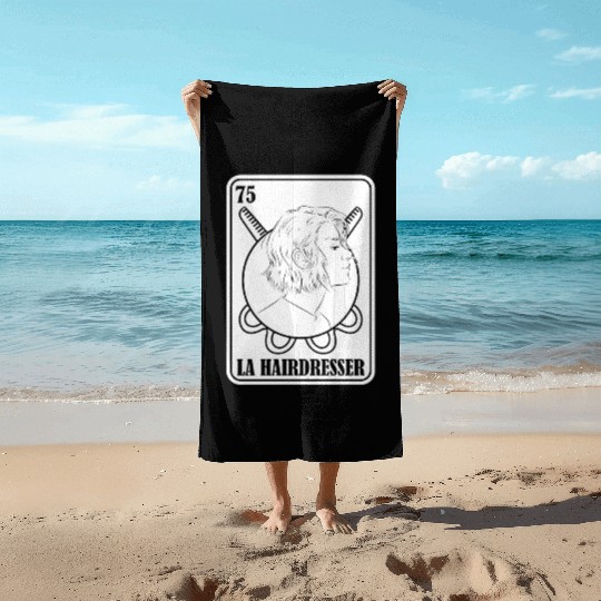 Hairdresser Hairstylist Card Beach Towels