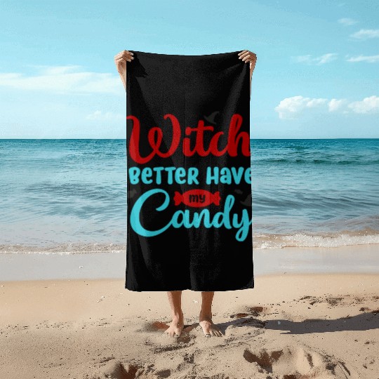 Halloween night story series Beach Towels