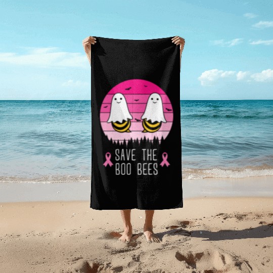 Save the Boo Bees Breast Cancer Awareness Beach Towels