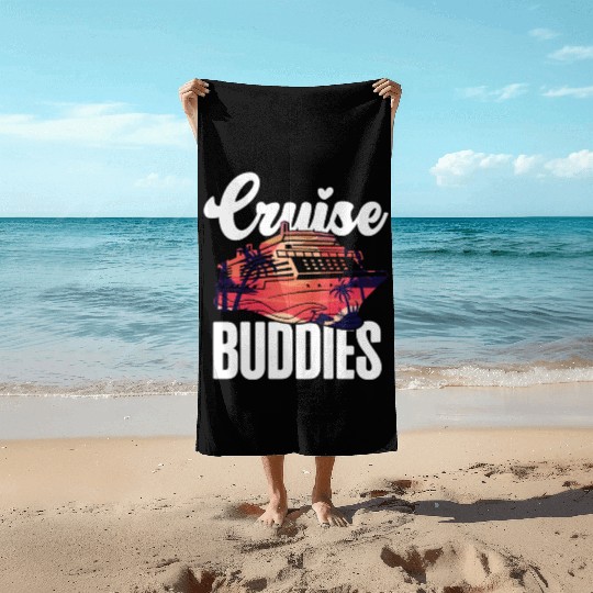 Cruise Ship Vacation Friends Girl Beach Towels