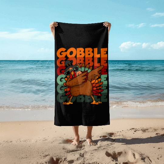Dabbing Turkey Thanksgiving Gobble Gobble Yall Beach Towels