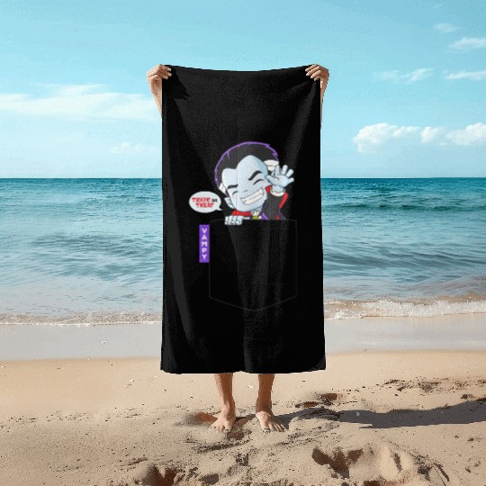 Pocket Chibi Vampire Beach Towels