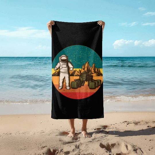Astronaut on Mars Beach Towels