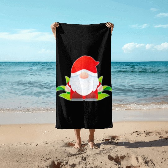 Christmas Cute Gnomes Beach Towels