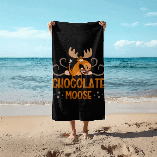 Chocolate Moose Wildlife Animal Alces Choco Deer Beach Towels