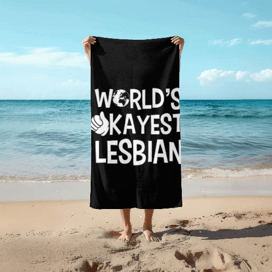 LGBT Gay Pride Lesbian World's Okayest Lesbian Beach Towels