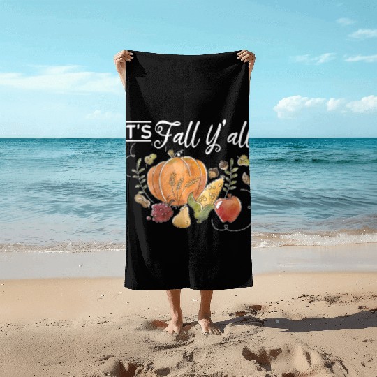 Women Fall Lover Pumpkin Autumn Beach Towels