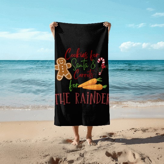 Christmas Cookie Graphic Beach Towels