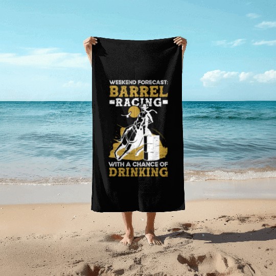 Barrel Racing Drink Beer Rodeo Equestrian Horse Beach Towels