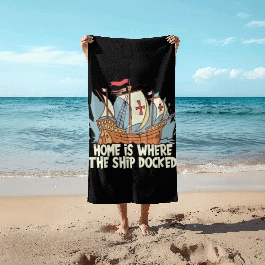 Columbus Day 1492 Beach Towels