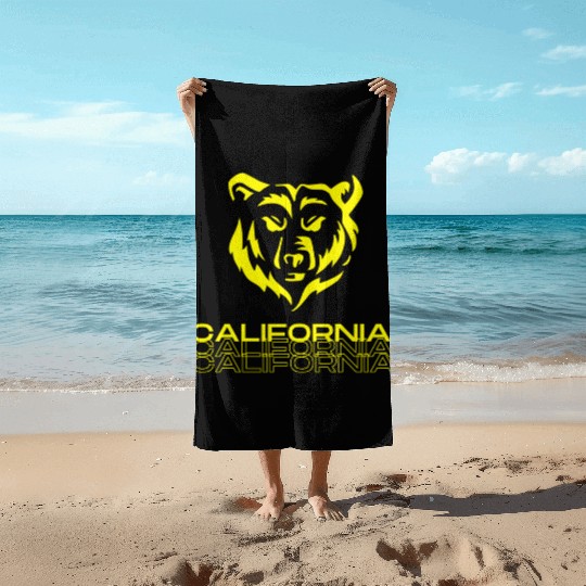 California bear Beach Towels