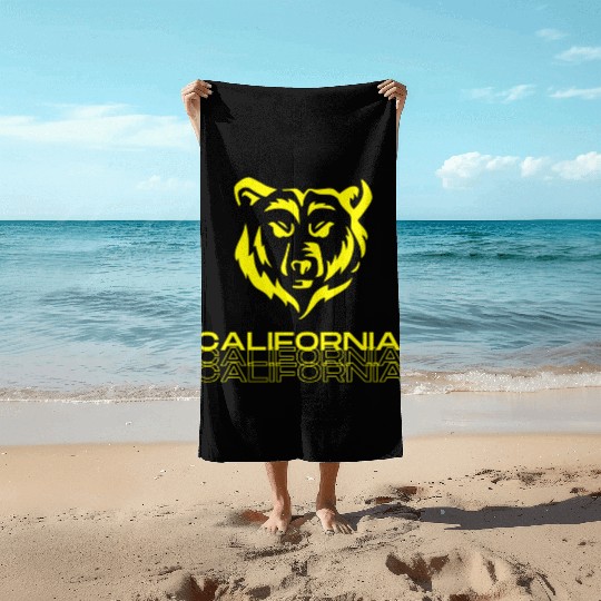 California bear Beach Towels