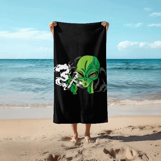 Alien Smoking Gangster Gift Beach Towels