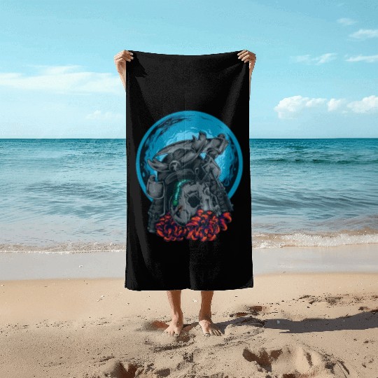 Death Skull Samurai Warrior Arrow Bug Moon Flowers Beach Towels