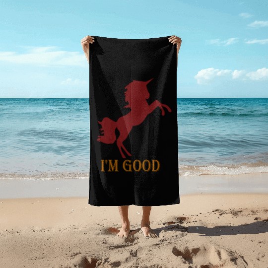 I'm fine Beach Towels
