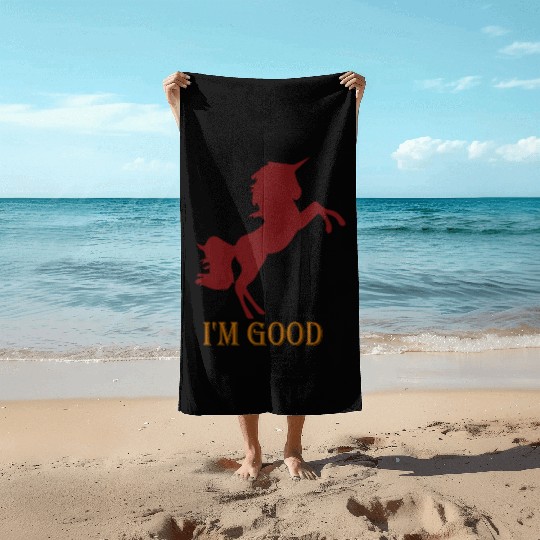 I'm fine Beach Towels