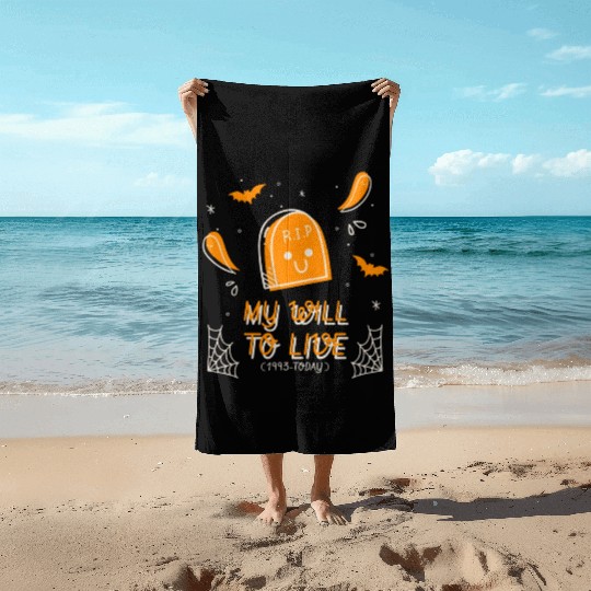 My will to live 1993 today halloween tombstone fun Beach Towels