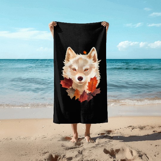 Wolf Autumn Beach Towels