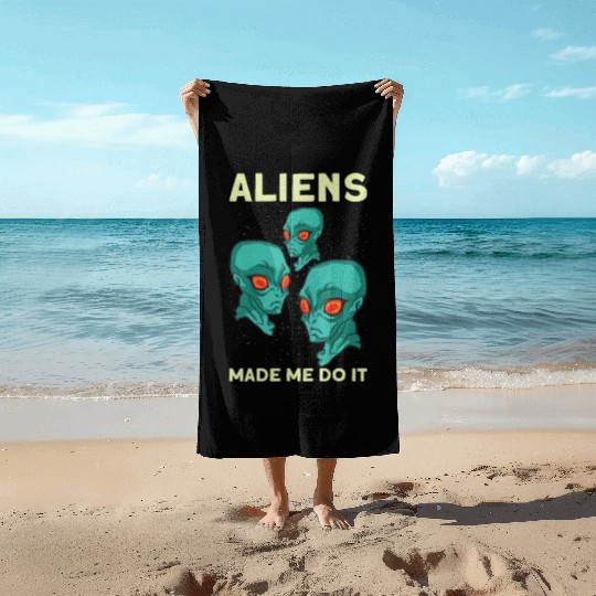 Alien Extraterrestrial Area 51 UFO Space Geek Gift Beach Towels