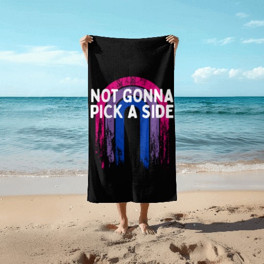 Not Gonna Pick a Side Bisexual LGBTQ Bi Pride Beach Towels
