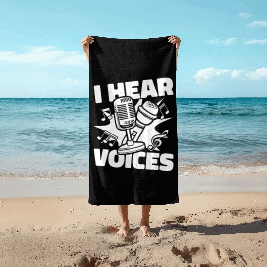 Music Teacher Microphone Beach Towels
