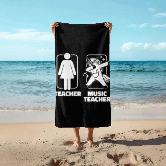 Music Teacher Unicorn Beach Towels