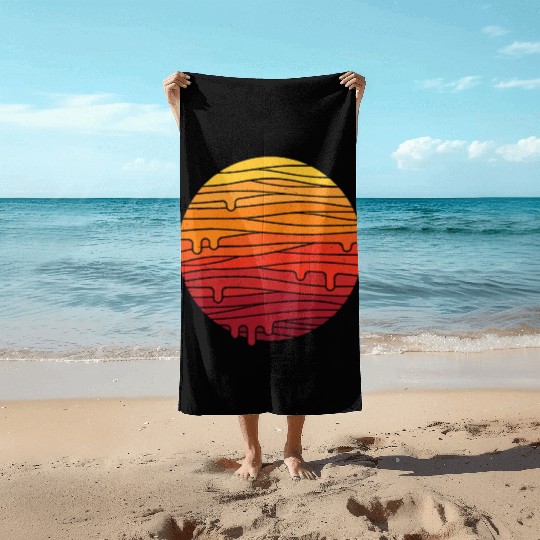 The Mountain Sun and Moon Beach Towels