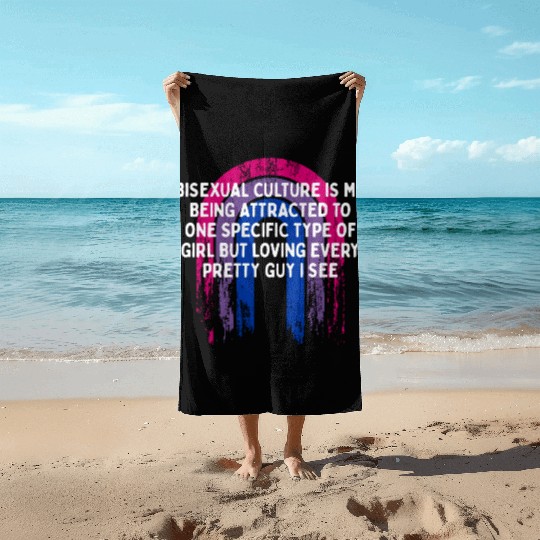 Bisexual is Being Attracted Bi LGBTQ Bi Pride Beach Towels