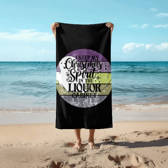 Funny Christmas Spirit Ghosts Sunset Beach Towels