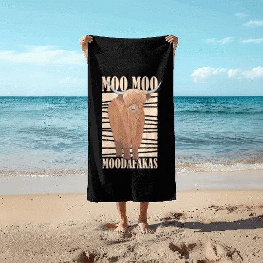 Moo Moo Moodafakas Cow Farmer Lover Animal Farmer Beach Towels